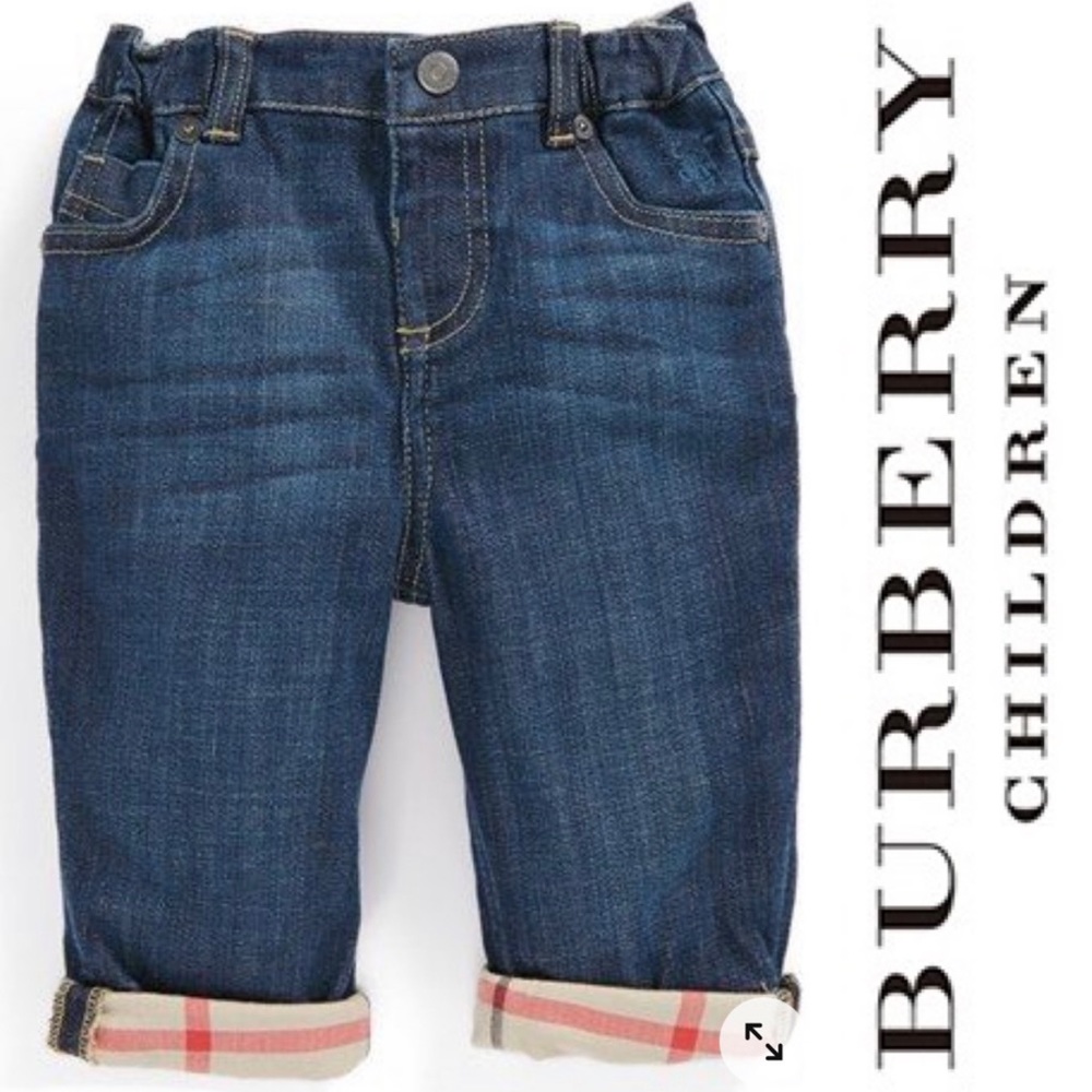 BURBERRY CHILDREN Boys' Pierre Five Pocket Denim Trousers Nova Check Size 18 M
